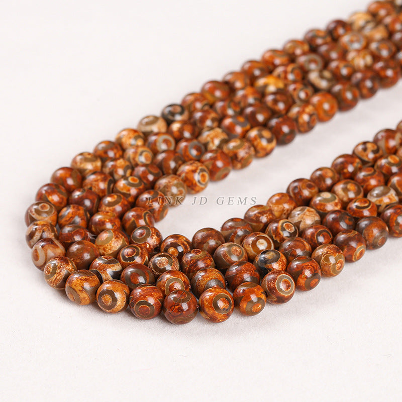 Tibetan retro three-eye dzi beads agate loose beads