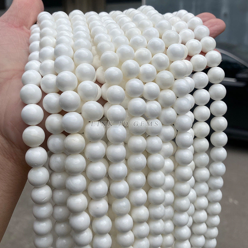 A grade natural Hainan white shell beads loose beads