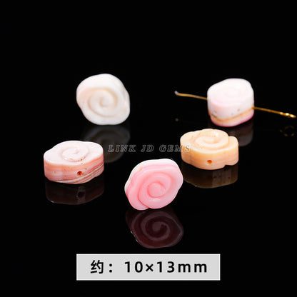 Natural shell carving accessories powder shell beads