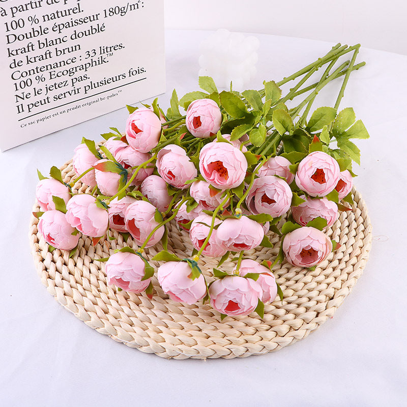 Wholesale large tea rose simulated bouquet