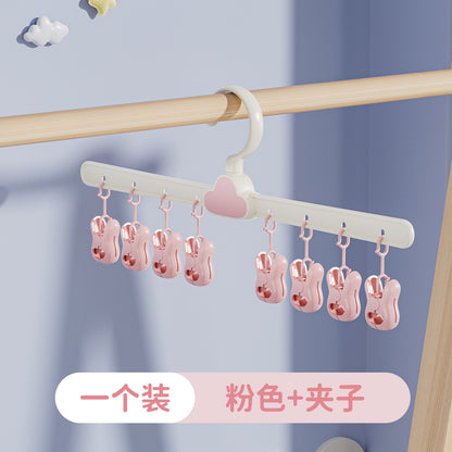 Baby Clothes Hanger with Cloud Clip Storage