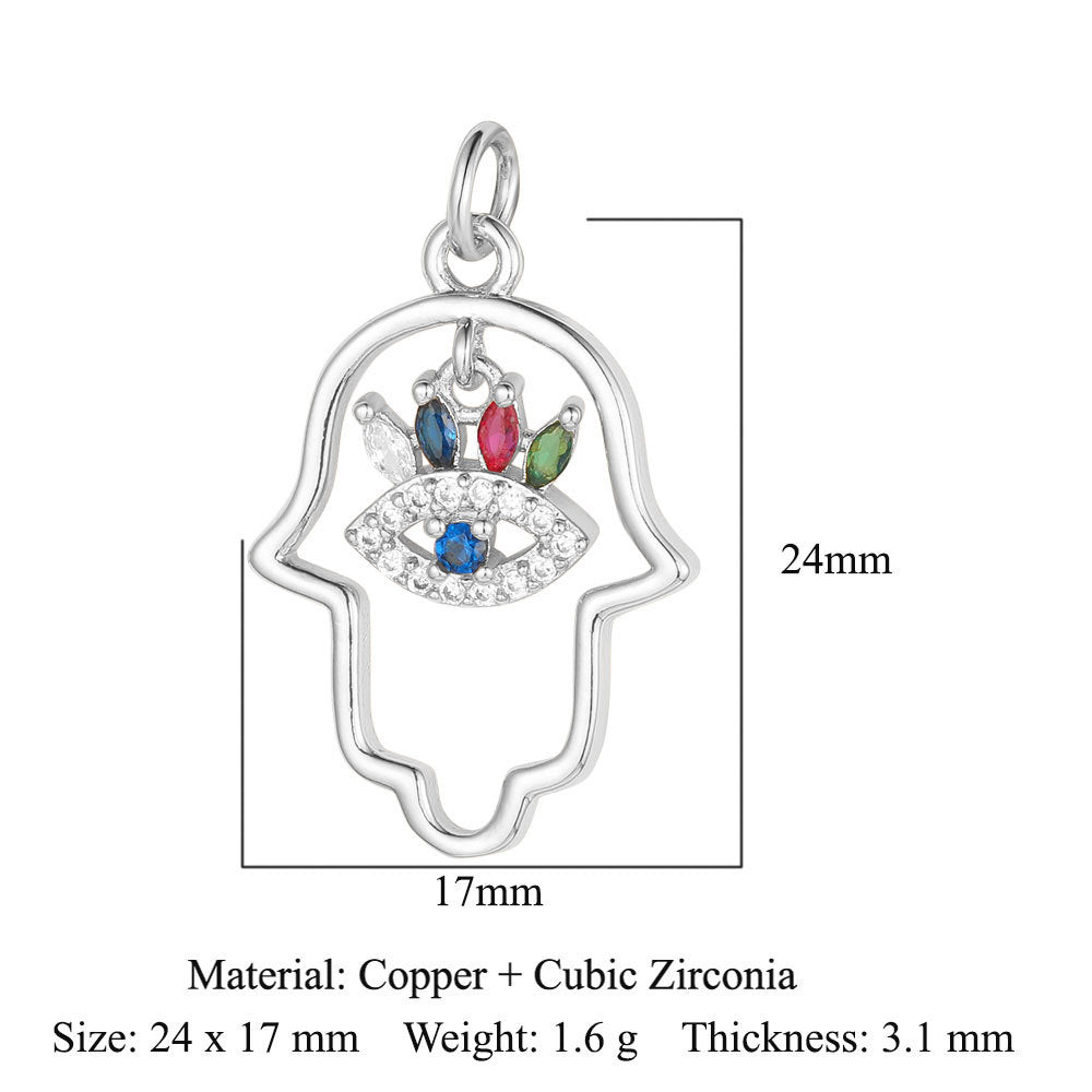 Devil's Eye Copper Zircon DIY Jewelry Pendant