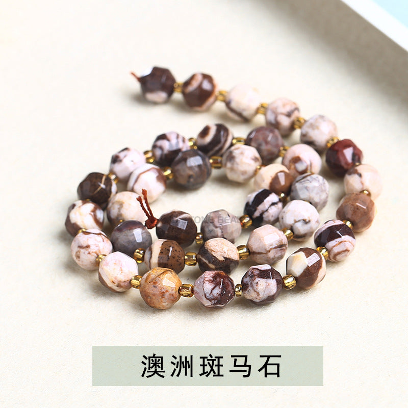 Agate cut olive beads loose beads