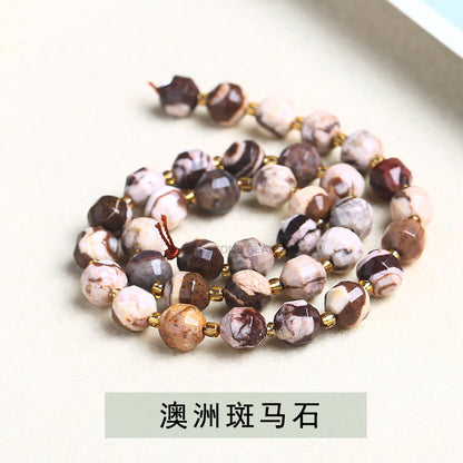 Agate cut olive beads loose beads