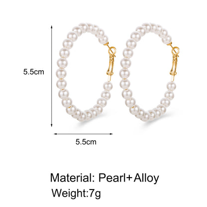 Pearl hoop earrings