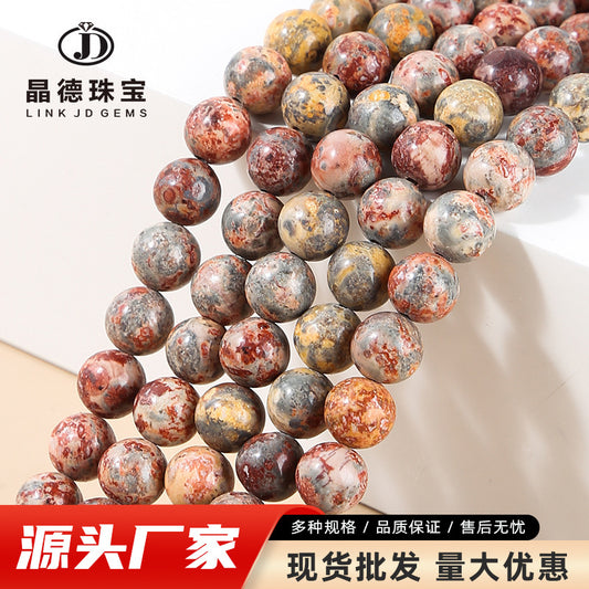 Leopard skin stone round beads