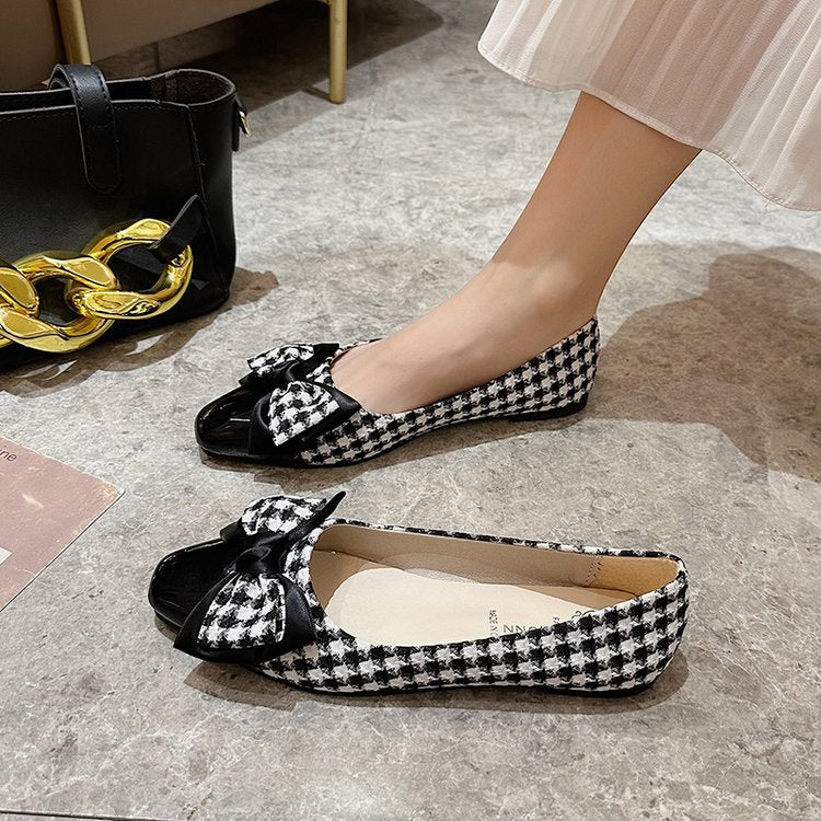 Bow shallow mouth women's shoes wholesale