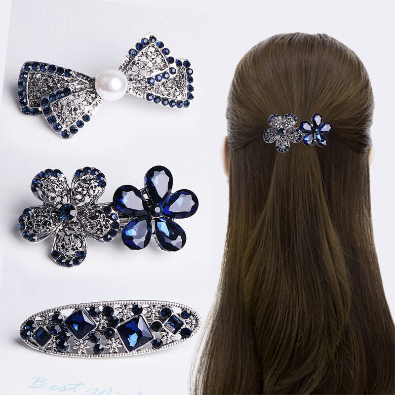 Horquilla para el pelo con cola de caballo grande con diamantes de imitación estilo coreano 