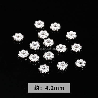 S925 silver bead spacer accessories flower tray snowflake spacer