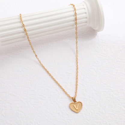 Hot selling heart letter necklace