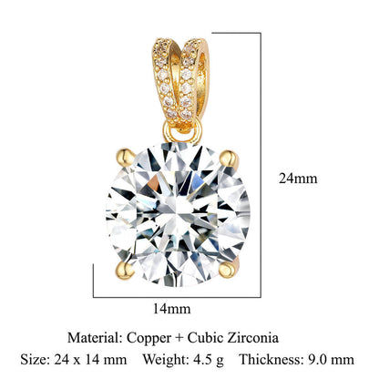 Zircon copper Color zirconium copper micro-inlaid necklace pendant