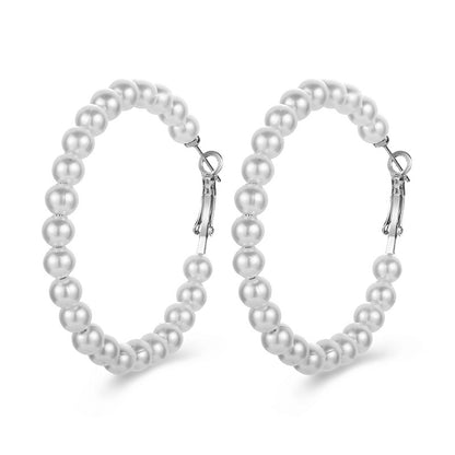 women's imitation pearl earrings