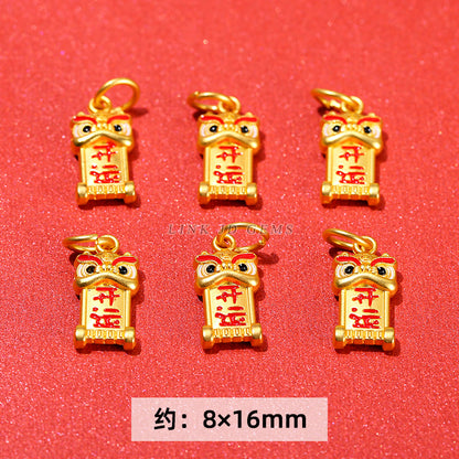 Ancient sand gold dragon year small accessories alloy