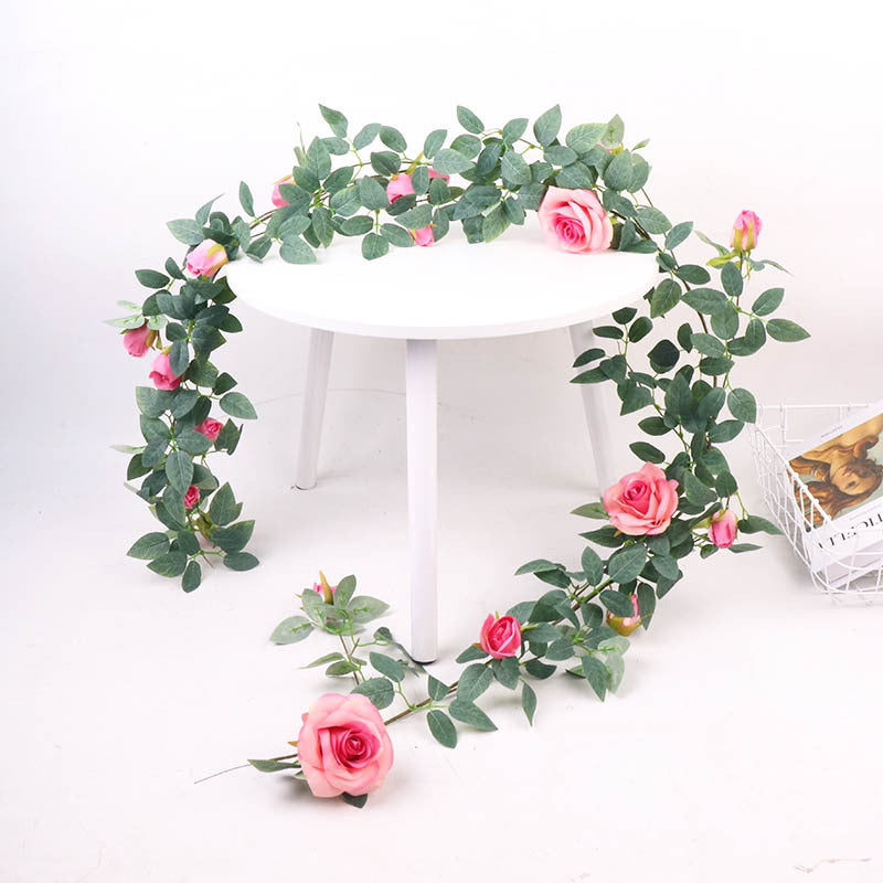 Rose vine artificial flower wall plastic artificial green plant wall hanging