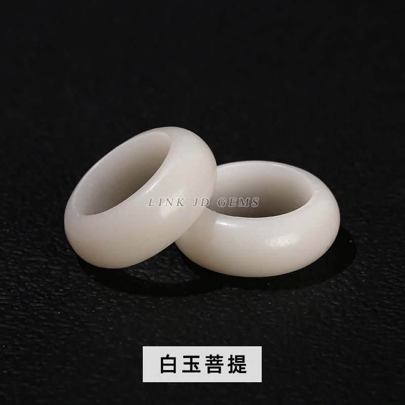 White Jade Bodhi Cat Claw Through Hole Loose Beads