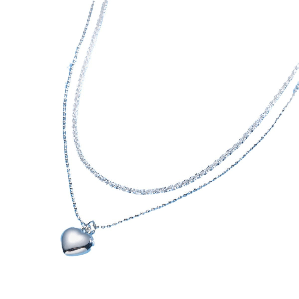 Double layered heart necklace