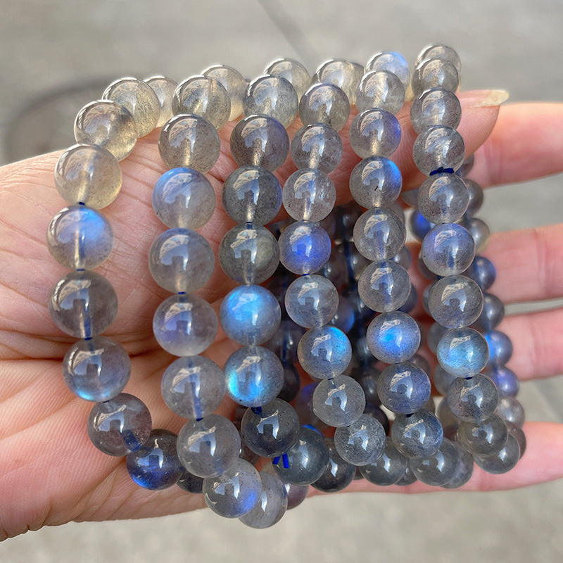 5A natural blue gray moonstone bracelet.