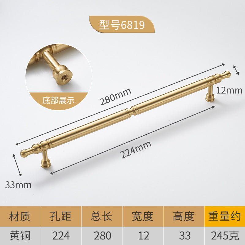 Wardrobe door brass handle