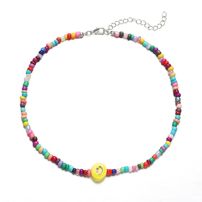 Colorful Rice Bead Bohemian Short Necklace