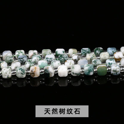 6/8Mm crystal agate jade cube loose beads