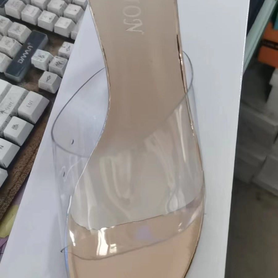 Transparent wedge shoes