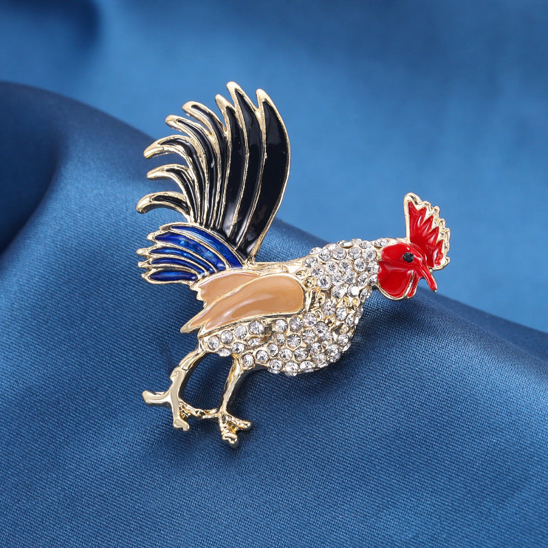 Personalized Painted Cock Brooch