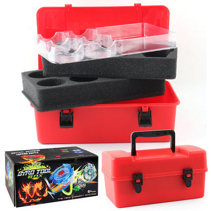 12-Piece Burst Spinning Top Attack Set with Dual Launchers, Battle Tops Toolbox Gift