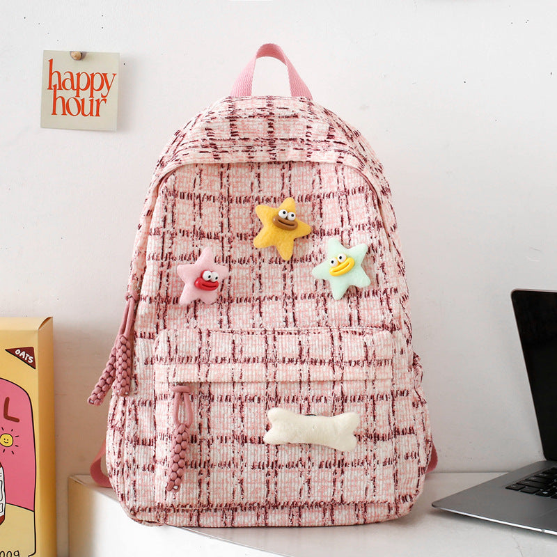 Large capacity casual student schoolbag