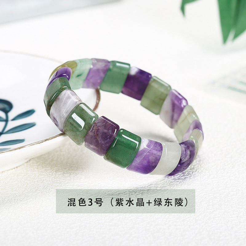 Mixed color crystal jade hand row is simple