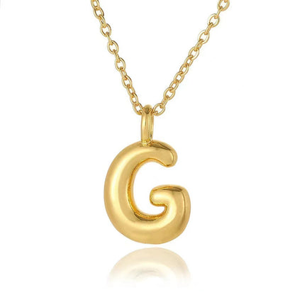 18K Gold Plated Initial Letter Pendant Necklace