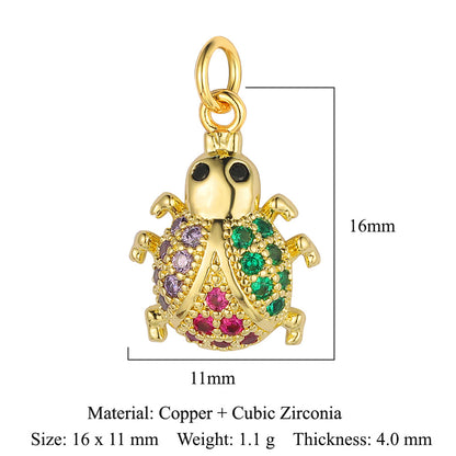 Butterfly Bee Elephant Copper Zircon Pendant