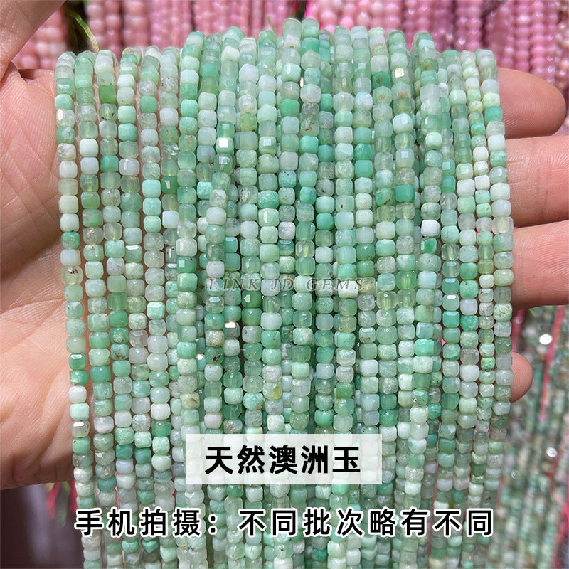 2Mm natural crystal cut sugar cube loose beads