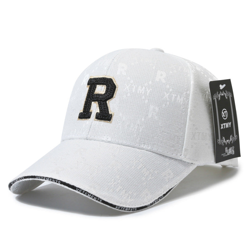 Embroidered R Floral Outdoor Baseball Cap