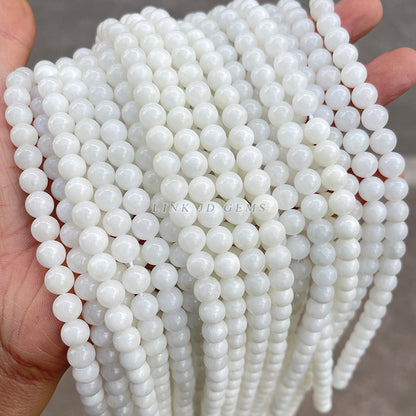 Xinjiang Hetian suet white jade loose beads