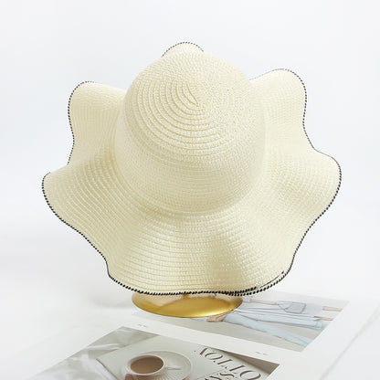 Sombrero para el sol DIY de ala grande en blanco para verano al por mayor 