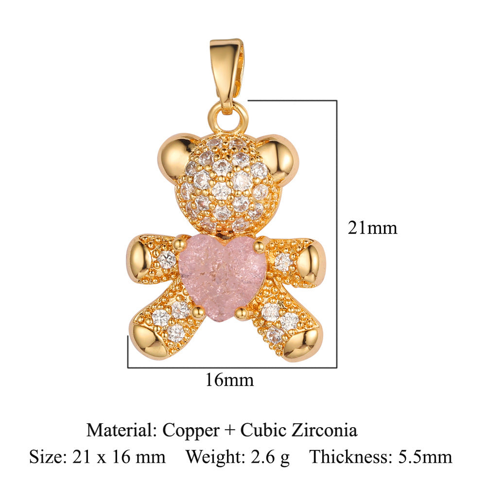 Copper zircon butterfly deer crystal pendant