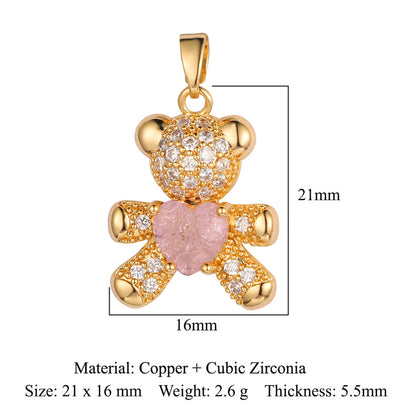 Copper zircon butterfly deer crystal pendant