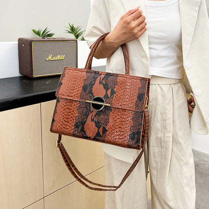 Popular PU snake pattern bag