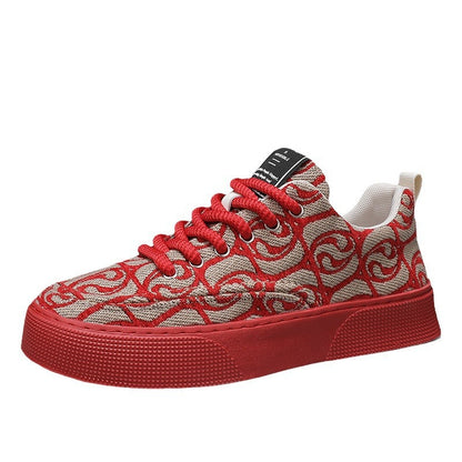 New Printed Embroidered Low-Top Sneakers