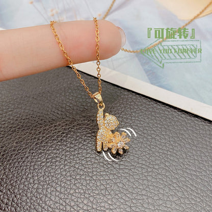 Star Picking Bear Necklace