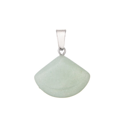 Natural Stone Triangle Scallop Crystal Pendant