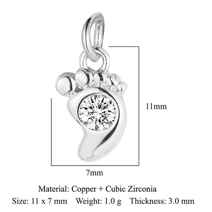 Copper Zircon Star Moon Palm Foot Pendant