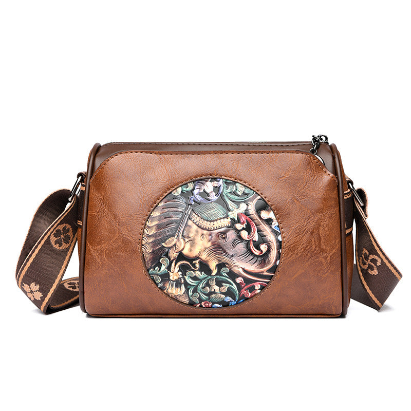 Vintage versatile printed messenger bag