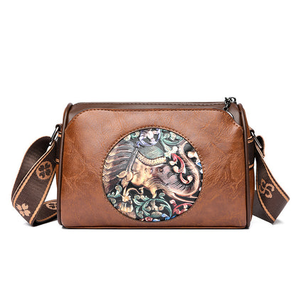 Vintage versatile printed messenger bag