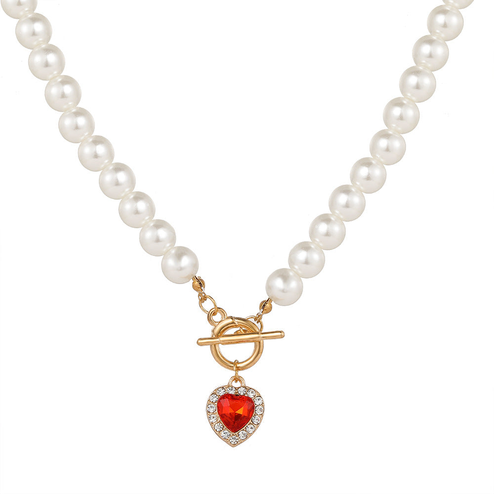 Necklace full diamond heart pendant