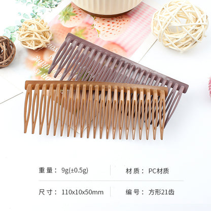 No-Trace Anti-Slip Hair Comb, 21 Teeth, Hair Clip, Fringe Fixing