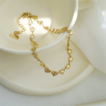 Love hollow gold plated bracelet