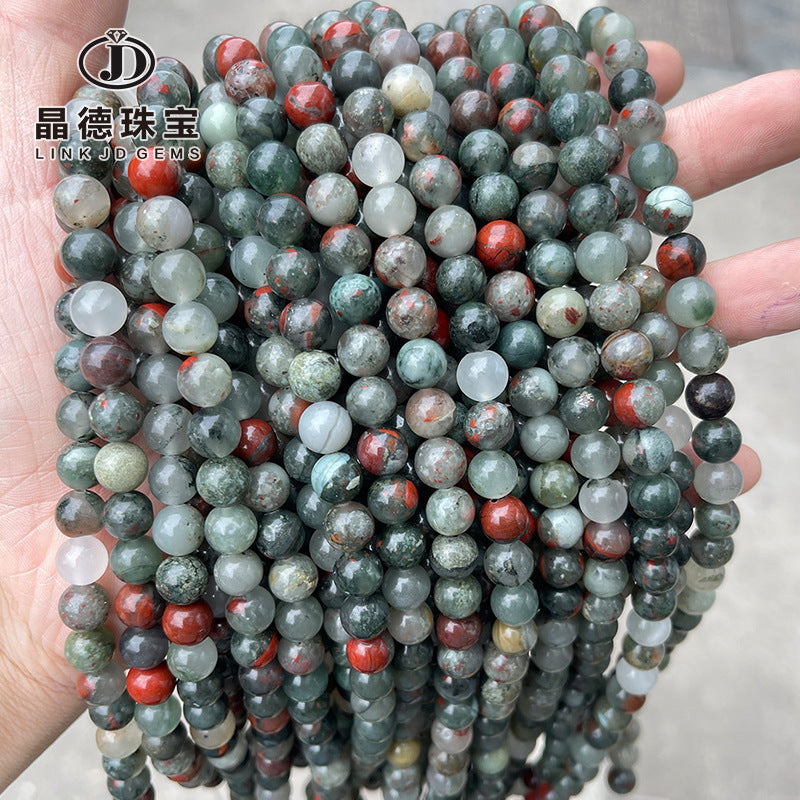 Cuentas sueltas de piedra de sangre africana natural BloodStone Cuentas redondas 