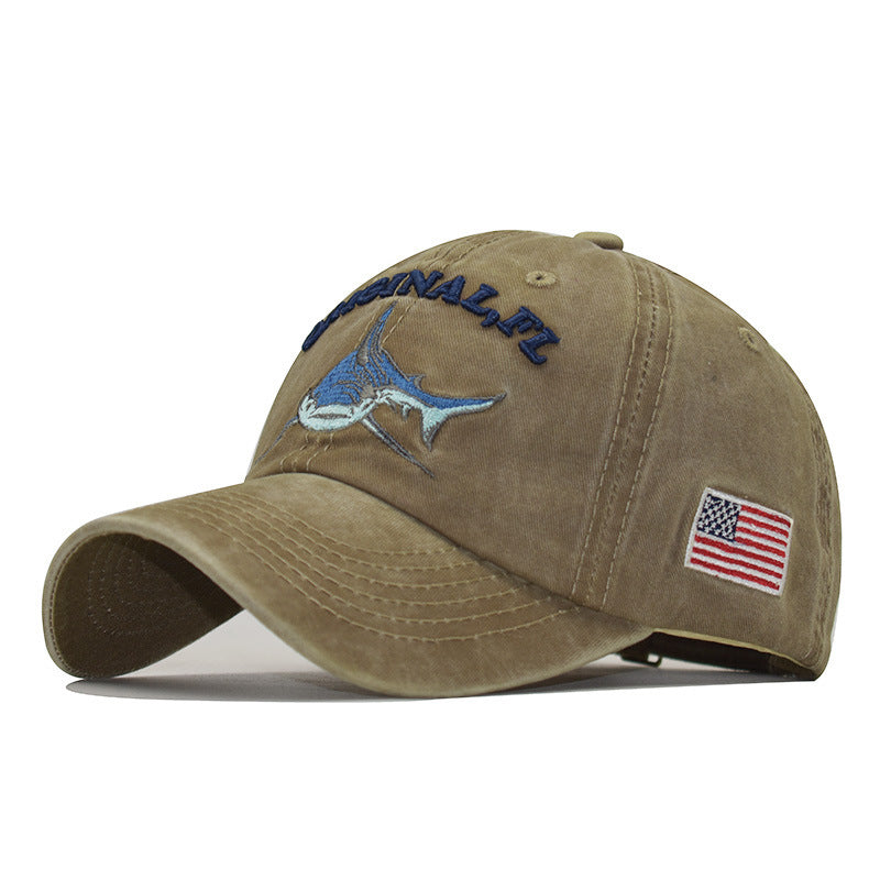 Cartoon Washed Shark Cap