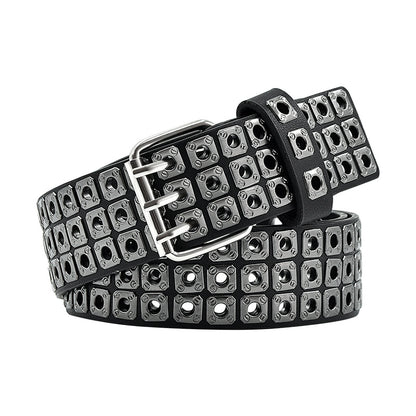 Three rows of holes wide belt fashion pin buckle